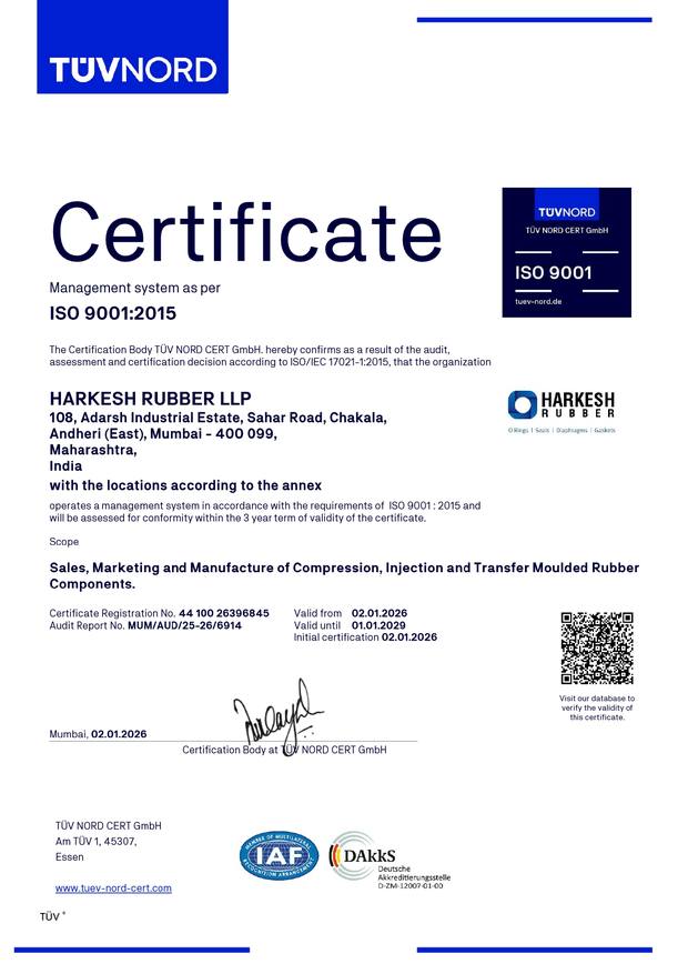 ISO 9001 certificate